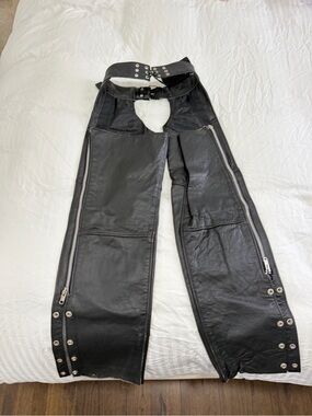 High quality real leather motorcycle chaps